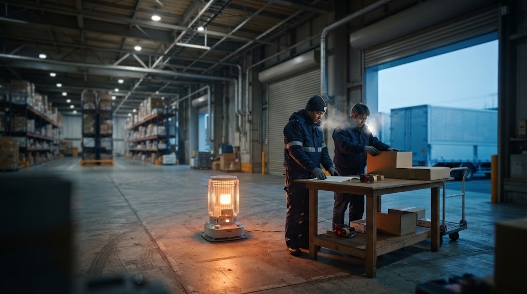 【2026-27冬】倉庫・工場用ヒーターおすすめ5選｜ジェット・赤外線・電気式の選び方と換気の注意点